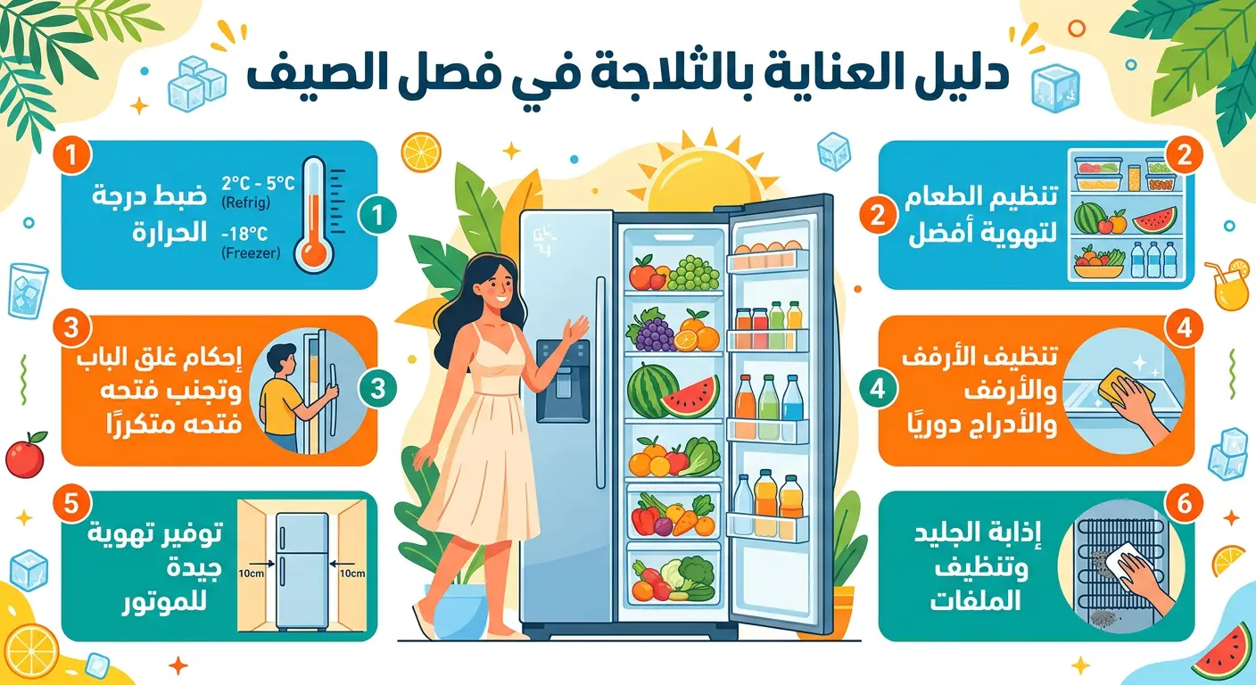 دليل العناية بالثلاجة في فصل الصيف